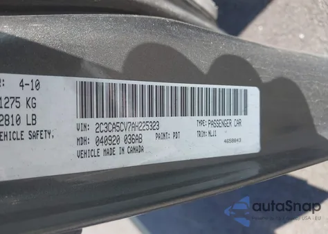 2010 Chrysler 300 Touring/Signature Series/Executive Series from USA, damaged, VIN 2C3CA5CV7AH225323